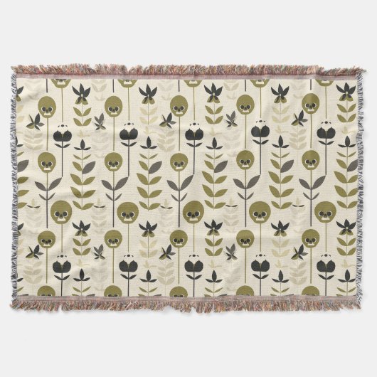 Herfst Schedel Bloem Fleece Deken (Voorkant)
