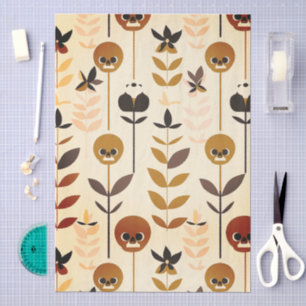 Herfst Schedel Bloem Motief Tissue Papier