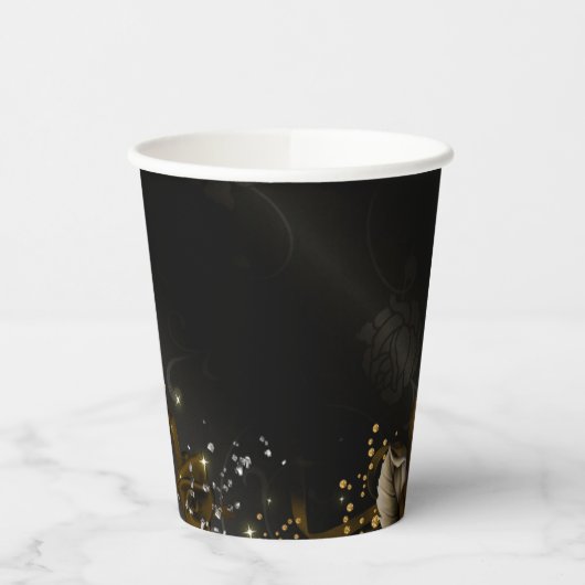 Herfst Schedel Gotische Elegantie Bruiloft Papieren Bekers (Links)