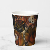 Herfst schedel gotische elegantie bruiloft papieren bekers (Rechts)