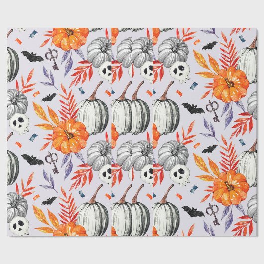 Herfst Schedels & Pompoenen Inpakpapier