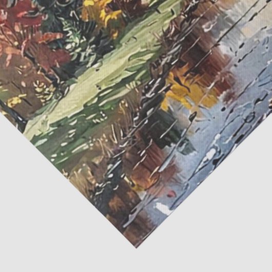 Herfst schilderij afdrukken tissuepapier (Detail)