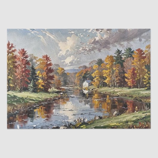 Herfst schilderij afdrukken tissuepapier (Voorkant)
