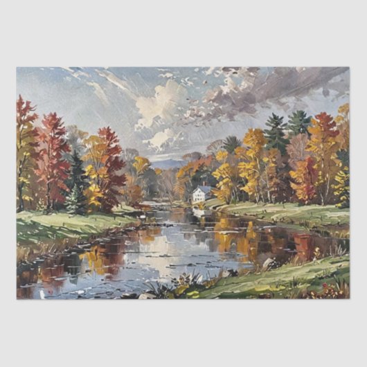 Herfst Schilderij Print Tissuepapier (Voorkant)