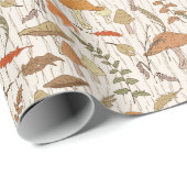 Herfst schimmels en bladeren - naadloos patroon. cadeaupapier (Rol Hoek)