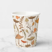 Herfst schimmels en bladeren - naadloos patroon. papieren bekers (Links)