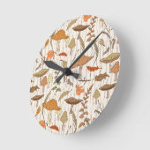 Herfst schimmels en bladeren - naadloos patroon. ronde klok (Hoek)