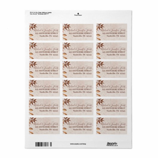 Herfst Schoonheid Retouradreslabel Etiket (Full Sheet)