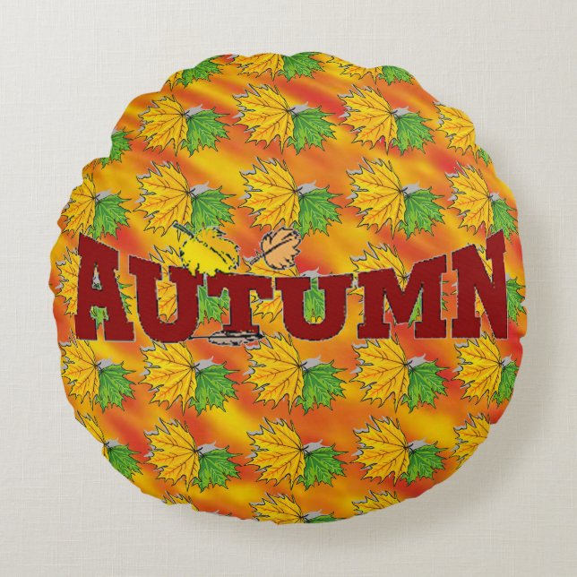 Herfst schoonheid - rond kussen (Voorkant)