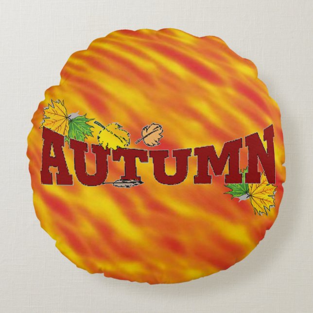Herfst schoonheid - rond kussen (Voorkant)