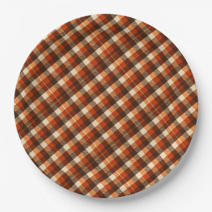 Herfst Schotland Geruit Patroon   Rustieke Herfst  Papieren Bordje