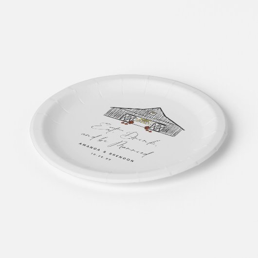 Herfst Schuur Bruiloft Quote Papieren Bordje (Gekanteld)