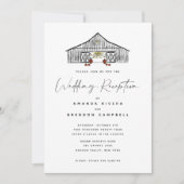 Herfst Schuur Bruiloft Receptie RSVP Uitnodiging (Voorkant)