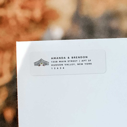 Herfst Schuur met Pumpkins Retouradres Label