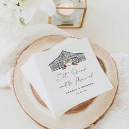 Herfst schuur pompoenen bruiloft offerte papier se servet