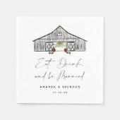 Herfst schuur pompoenen bruiloft offerte papier se servet (Voorkant)