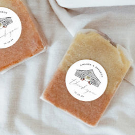 Herfst schuur pompoenen dank u bruiloft ronde sticker