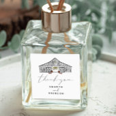 Herfst Schuur Pompoenen Pas getrouwd Bruiloft Vier Vierkante Sticker