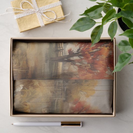 Herfst Schuur Scène Tissuepapier (Geschenk)