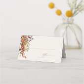 HERFST Script Wedding Place Card verbrand Oranje Plaatskaartje (Voorkant)