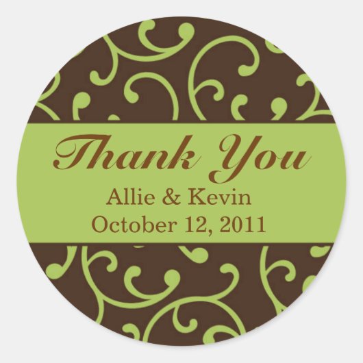 Herfst Scrolls bruiloft Stickers (Voorkant)