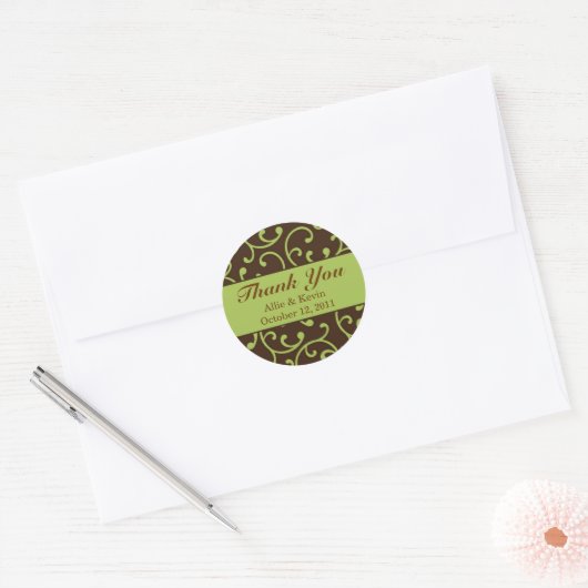 Herfst Scrolls bruiloft Stickers (Envelop)