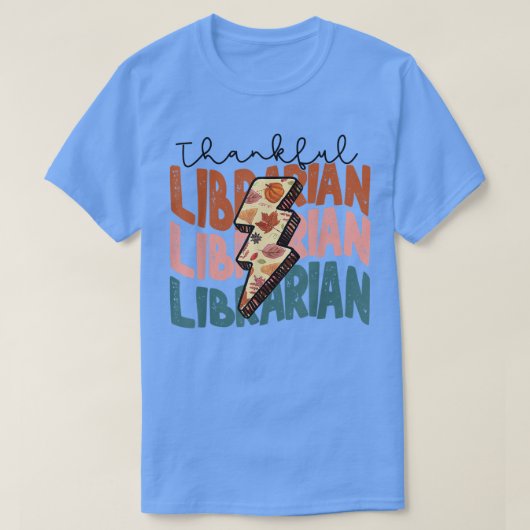Herfst Season Autumn Thankful Librarian Thanksgivi T-shirt (Design voorkant)