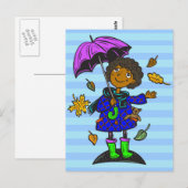 Herfst Season Girl Briefkaart (Voorkant / Achterkant)