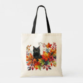 Herfst Season Leaves en Black Cat Tote Bag (Achterkant)