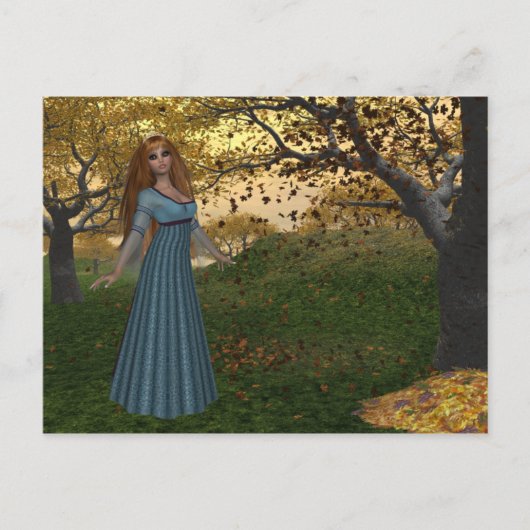 Herfst Season Queen - Fantasy Briefkaarten (Voorkant)