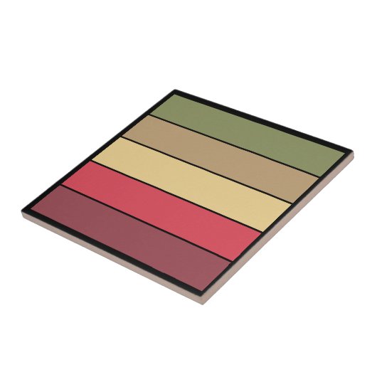 Herfst seizoen aarde toon kleuren op Waterverf pap Tegeltje (Zijkant)