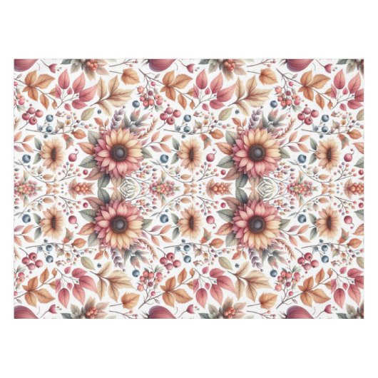 Herfst seizoen Bloembladeren en bessen Tafelkleed (Voorkant (Horizontaal))