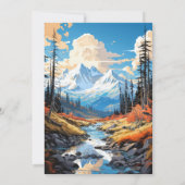 Herfst seizoen buitenshuis verjaardagsfeest kaart (Achterkant)