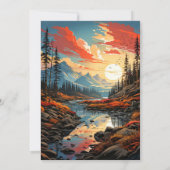 Herfst seizoen buitenshuis verjaardagsfeest kaart (Achterkant)