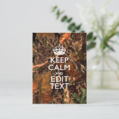 Herfst Seizoen Camouflage Keep Calm Jouw tekst Briefkaart (Staand voorkant)