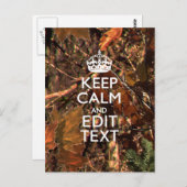 Herfst Seizoen Camouflage Keep Calm Jouw tekst Briefkaart (Voorkant / Achterkant)