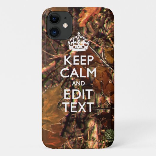 Herfst Seizoen Camouflage Keep Calm Jouw tekst Case-Mate iPhone Case (Achterkant)
