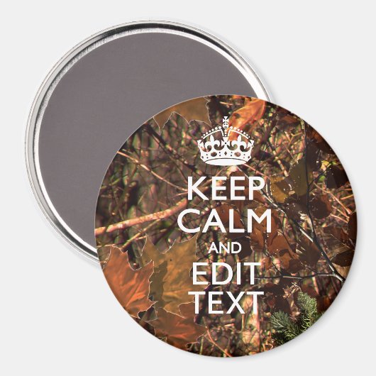 Herfst Seizoen Camouflage Keep Calm Jouw tekst Magneet (Voorkant / Achterkant)