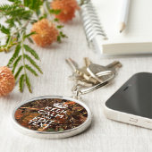 Herfst Seizoen Camouflage Keep Calm Jouw tekst Sleutelhanger (Zijkant)