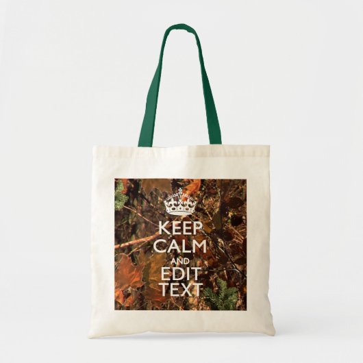 Herfst Seizoen Camouflage Keep Calm Jouw tekst Tote Bag (Voorkant)