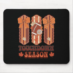 Herfst Seizoen Coquette Bow Football Game Dag Touc Muismat