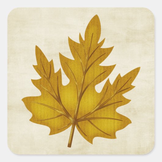 Herfst Seizoen Golden Leaf Sticker (Voorkant)