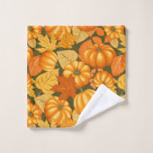 Herfst Seizoen Halloween Pompoenen Patroon Bad Handdoek (Wasdoekje)