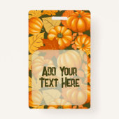 Herfst Seizoen Halloween Pompoenen Patroon Badge (Achterkant)