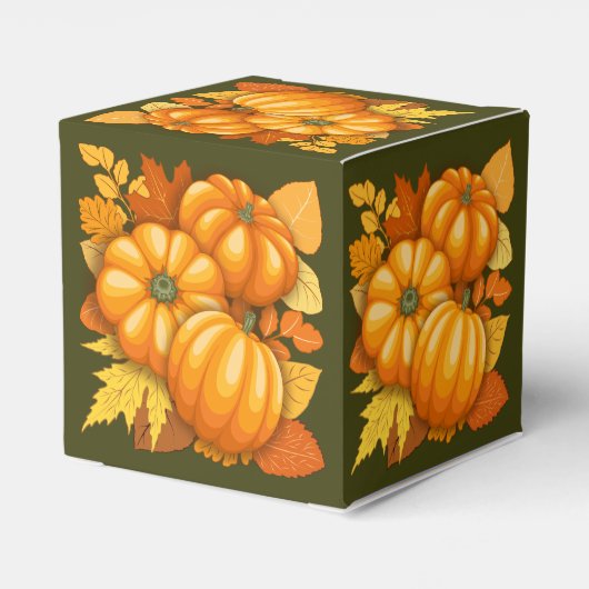 Herfst Seizoen Halloween Pompoenen Patroon Bedankdoosjes (Achterkant)