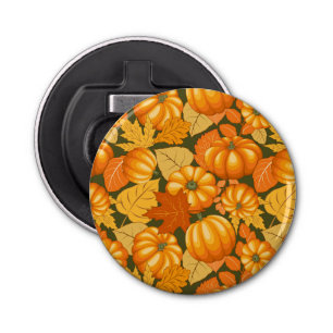 Herfst Seizoen Halloween Pompoenen Patroon Button Flesopener