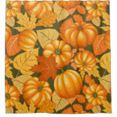 Herfst Seizoen Halloween Pompoenen Patroon Douchegordijn (Voorkant)