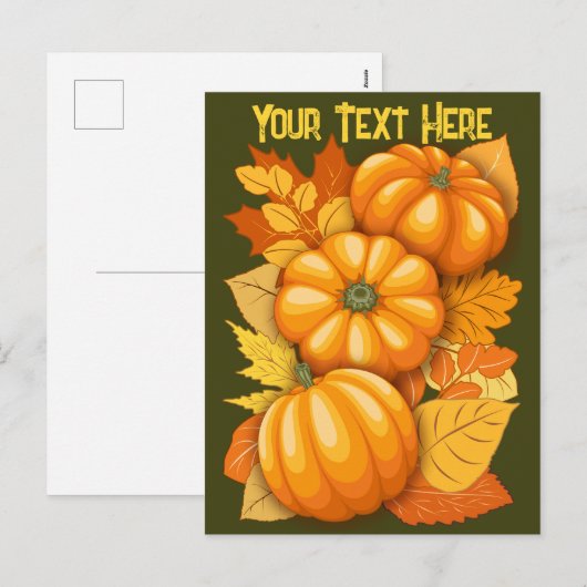 Herfst Seizoen Halloween Pompoenen Patroon Feestdagenkaart (Voorkant / Achterkant)