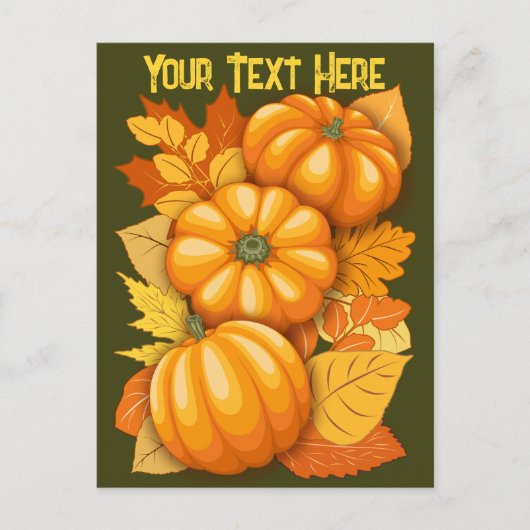Herfst Seizoen Halloween Pompoenen Patroon Feestdagenkaart (Voorkant)