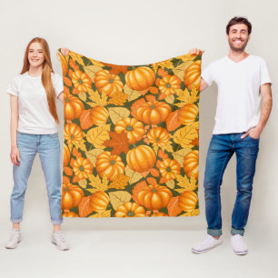 Herfst Seizoen Halloween Pompoenen Patroon Fleece Deken